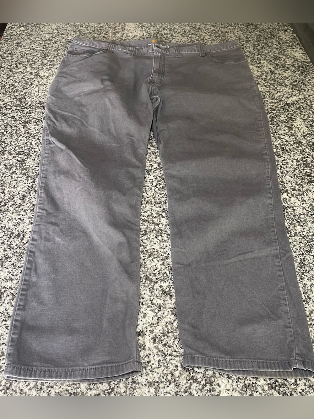 Carhartt mens canvas relaxed fit gray pants 44x30 rugged outdoors workwear